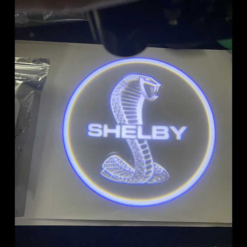 

2Pcs Universal Car Door 3D Wireless Projector Lamp HD Welcome Light Accessories For Ford Mustang GT500 SVT Shelby Fender