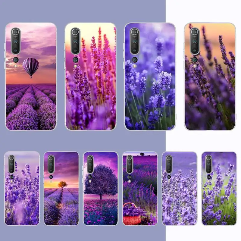 

FHNBLJ lavender Purple flowers Phone Case for Samsung S21 A10 for Redmi Note 7 9 for Huawei P30Pro Honor 8X 10i cover