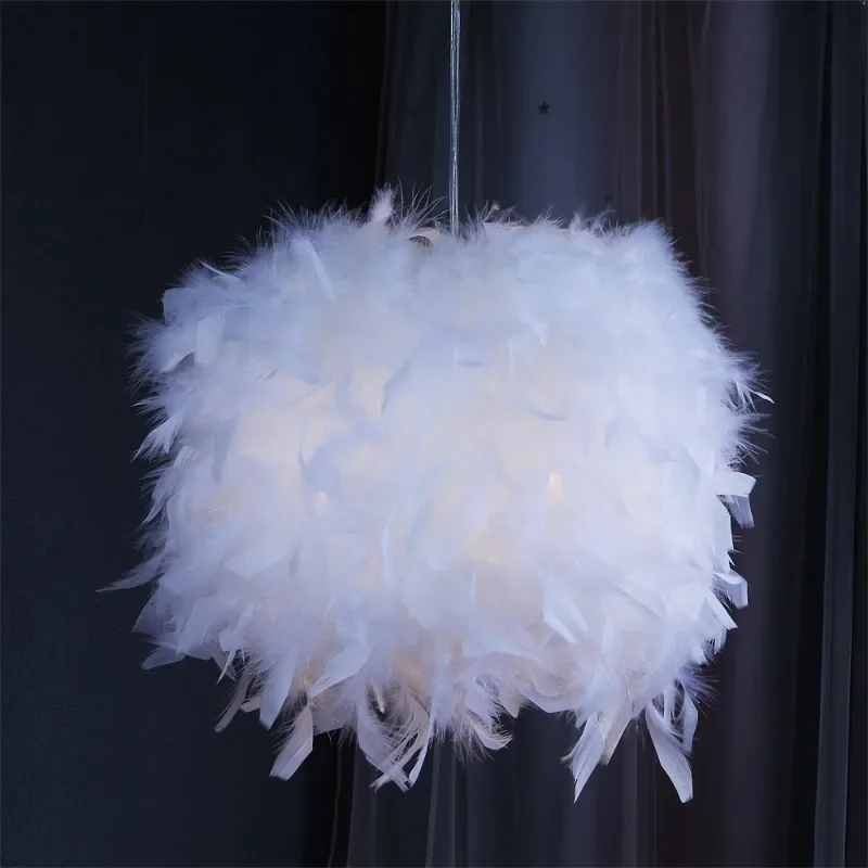 Современный подвесной светильник с перьями E27 держатель лампы сказочный гусиное