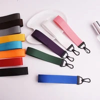 13 colors solid colors ribbon keychain key chain lanyard for phone case wallet ribbon for women bag charms cars keyring key ring