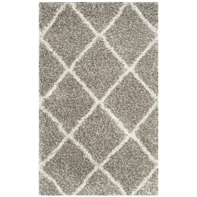 

Hudson Amias Geometric Shag Area Rug, Grey/Ivory, 3' x 5'