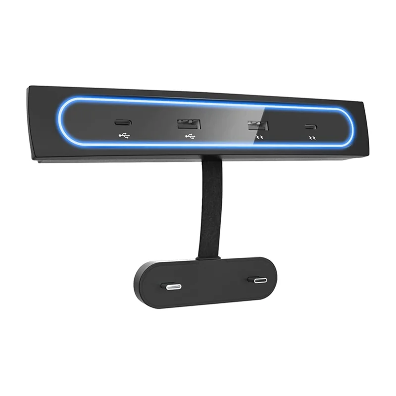 

Car USB Charger Multi Port for /Y 2021 2022 Accessories USB Hub with Blue LED Light Center Console Adapter