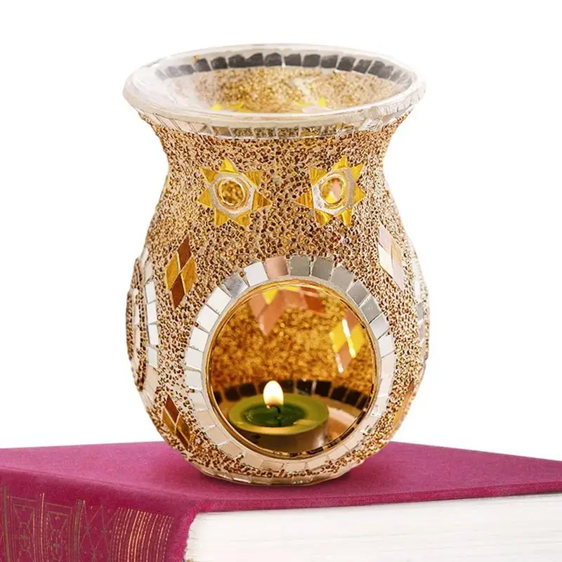 

Candle Essential Oil Burner Turkish Style Pattern Stained Glass Aromatherapy Lamp Cafe Bar Home Table Decoration