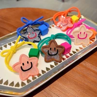 new quicksand summer cute scrunchies hair rubber bands girls colorful star elastic hair bands for kids hair accessories