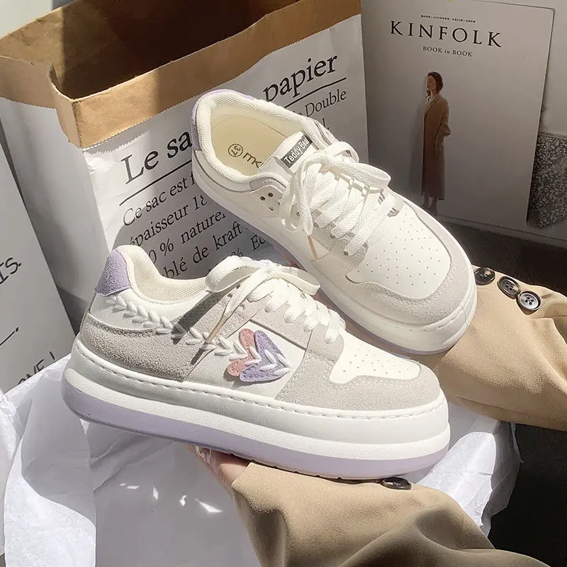 SHANPA Kawaii Women Sneakers 2022 Korean Fashion Daily Wear Patchwork Vulcanize Shoes Casual All-match Mujer Sports Shoes