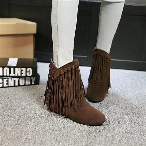 

01 New Winter Women's Shoes Frosted Flat Bottomed Short Boots Women's Inner Raised Tassel Boots Short Tube Boots Children's