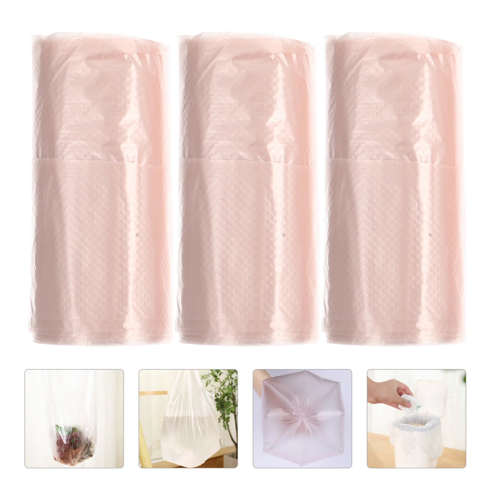 

3 Rolls Trash Bin Outdoor Home Trash Bags Trashcan Car Rubbish Bags Compactor Trash Can Trash Bags Roll Liner Thick Garbage Bag