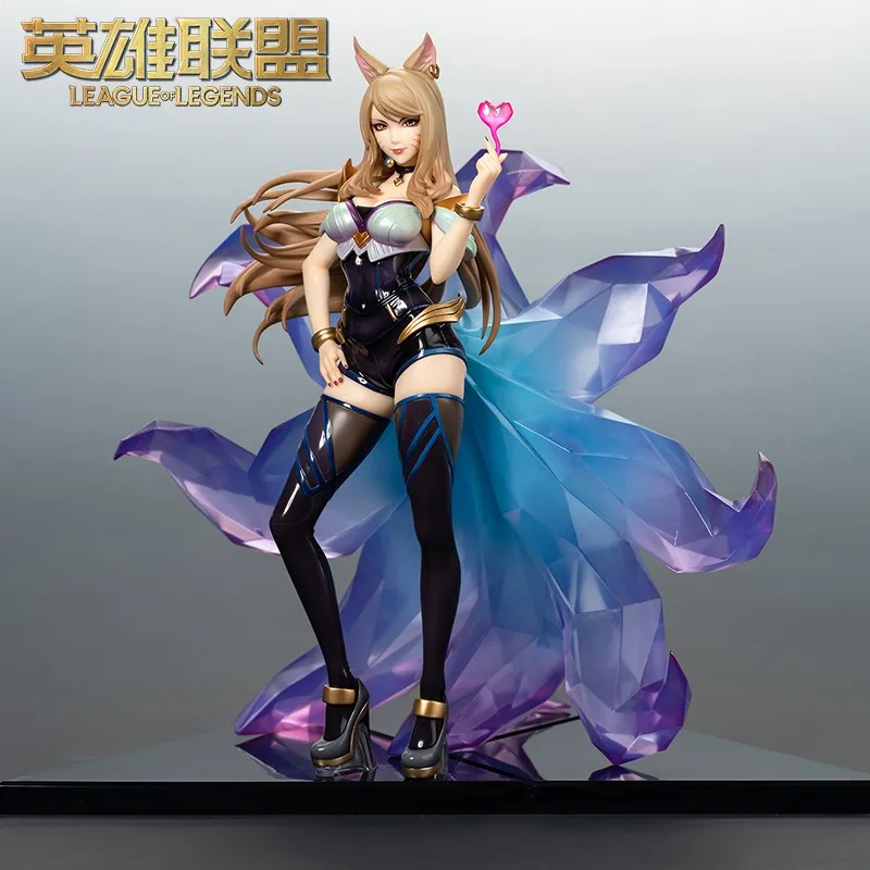 

24cm League of Legends Ahri KDA Medium Sculpture Anime Figures Toys Game Periphery Collectibles Pvc Action Model Girls Gifts