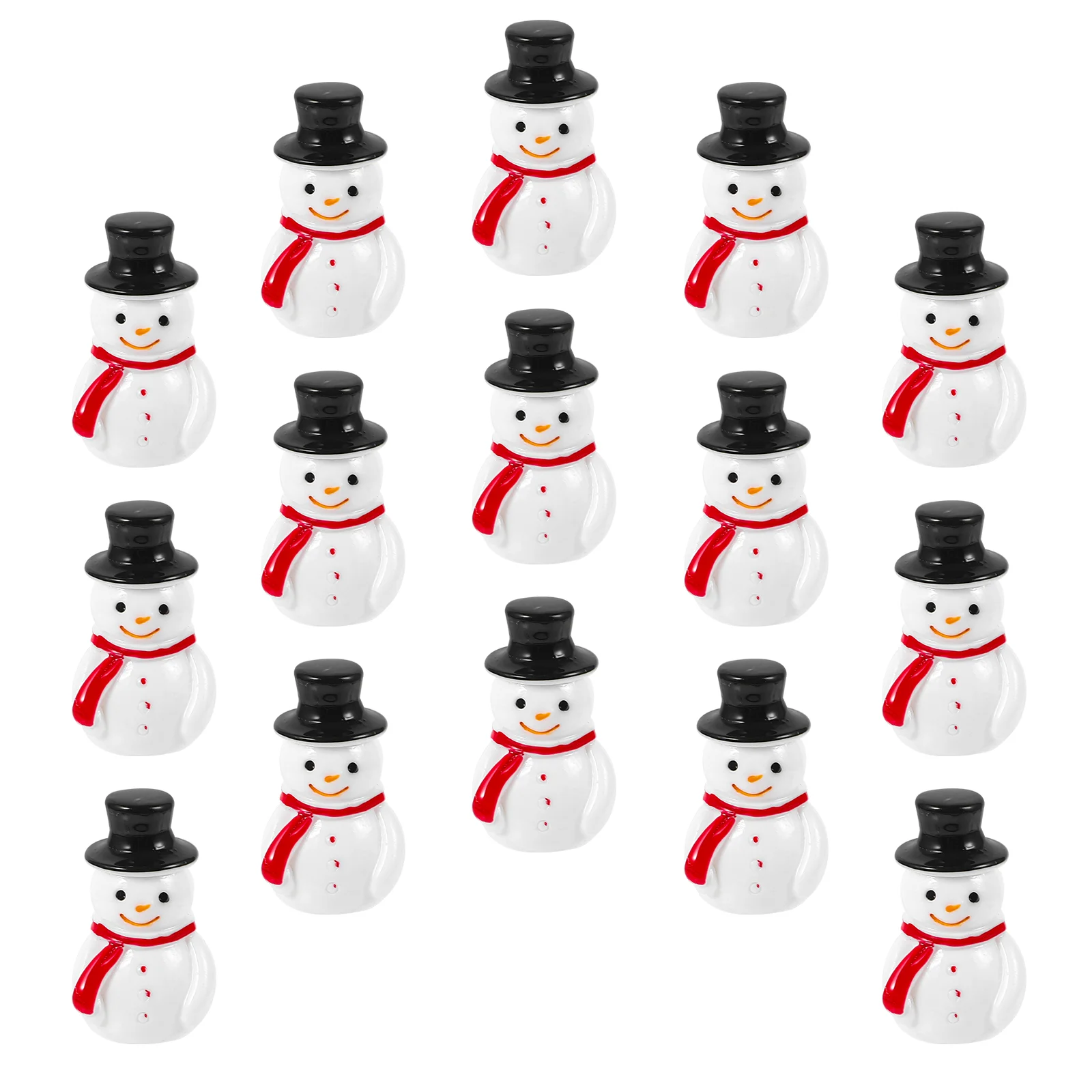 

20pcs Christmas Miniature Snowman Resin Snowman Ornaments DIY Snowman Craft