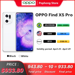 dhl free oppo find x5 pro 5g mobile phone 6 7 120hz amoled flexible curved screen snapdragon gen1 octa core 80w supercharge free global shipping