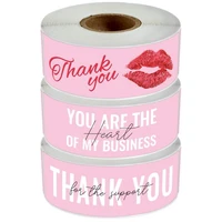 120pcs pink thank you stickers rectangle business decorative sealing stickers for shipping gifts packaging birthdays weddings