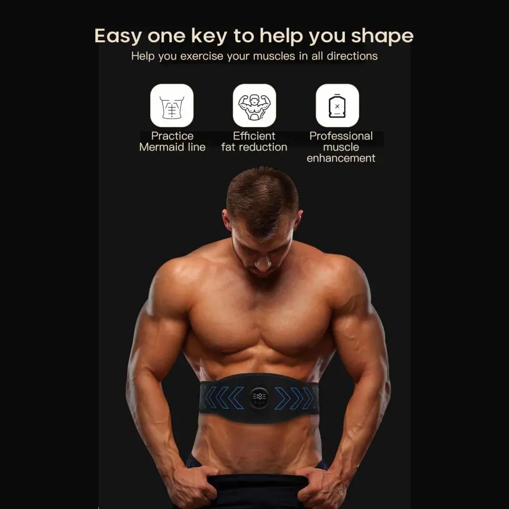 

EMS Abdominal Muscle Stimulator Trainer USB Connect Abs Fitness Equipment Training Gear Muscles Electrostimulator Fitness Belt