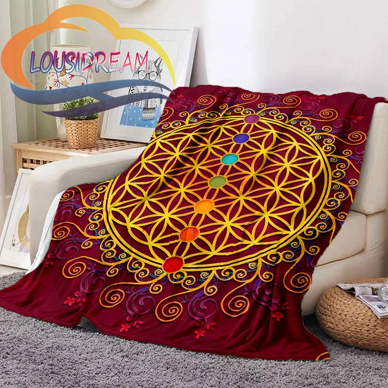 

Теплое Мягкое модное фланелевое одеяло с цветами жизни и дурмана, плюшевое покрывало для дивана, кровати, плед, одеяло для пикника