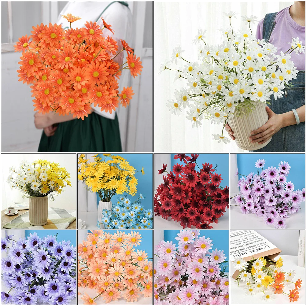 

Artificial Fake Flower Bouquet Home Bouquet Daisy Simulation Flower Party Decor Silk Wedding Xmas Christening DIY Art Decoration