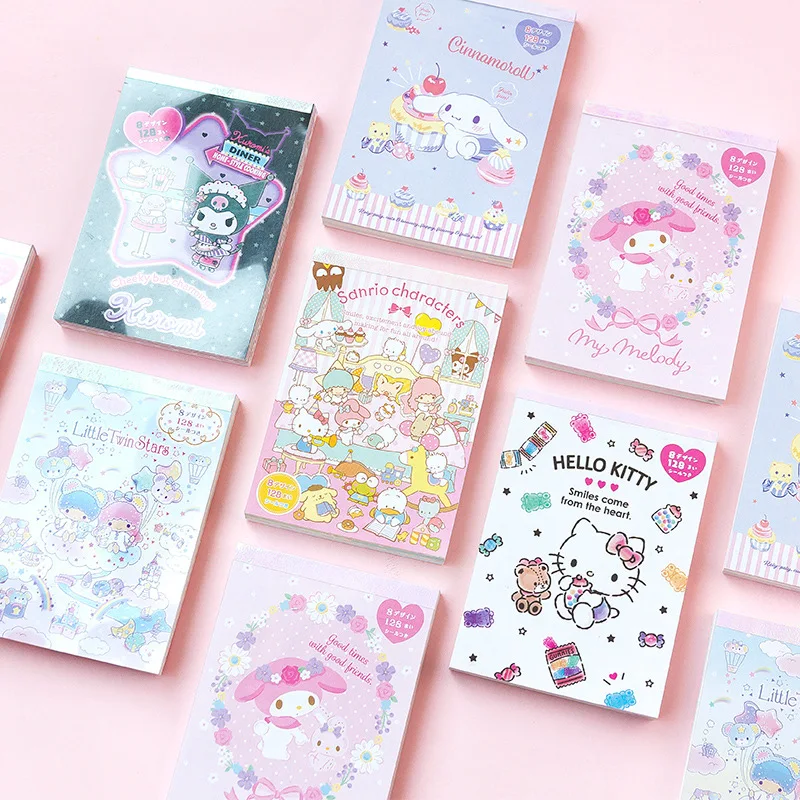 

Sanrio My Melody Hello Kitty Kuromi Cinnamoroll LittleTwinStars Cute Notebook Girl Kawaii Stationery Memo Pad Kids Gift Learning
