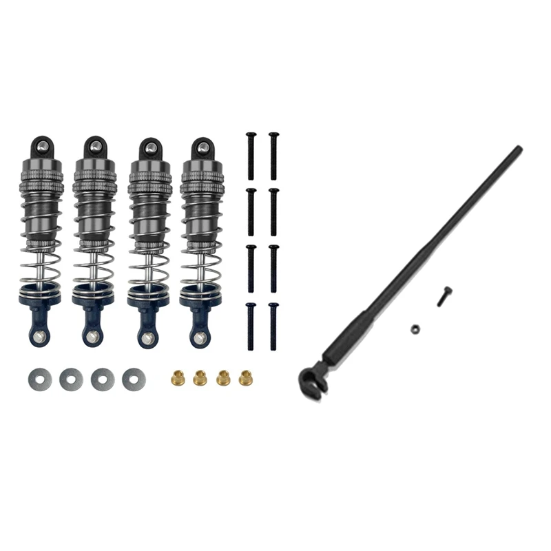 

2 комплекта запчастей для автомобиля RC: 1 комплект металлических амортизаторов, серый и 1 комплект декоративных предметов для автомобиля