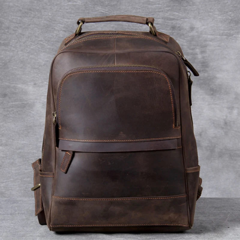 

Новая кожаная мужская сумка через плечо, дорожный рюкзак из воловьей кожи на голове, Ретро сумка Crazy horse, сумка для компьютера