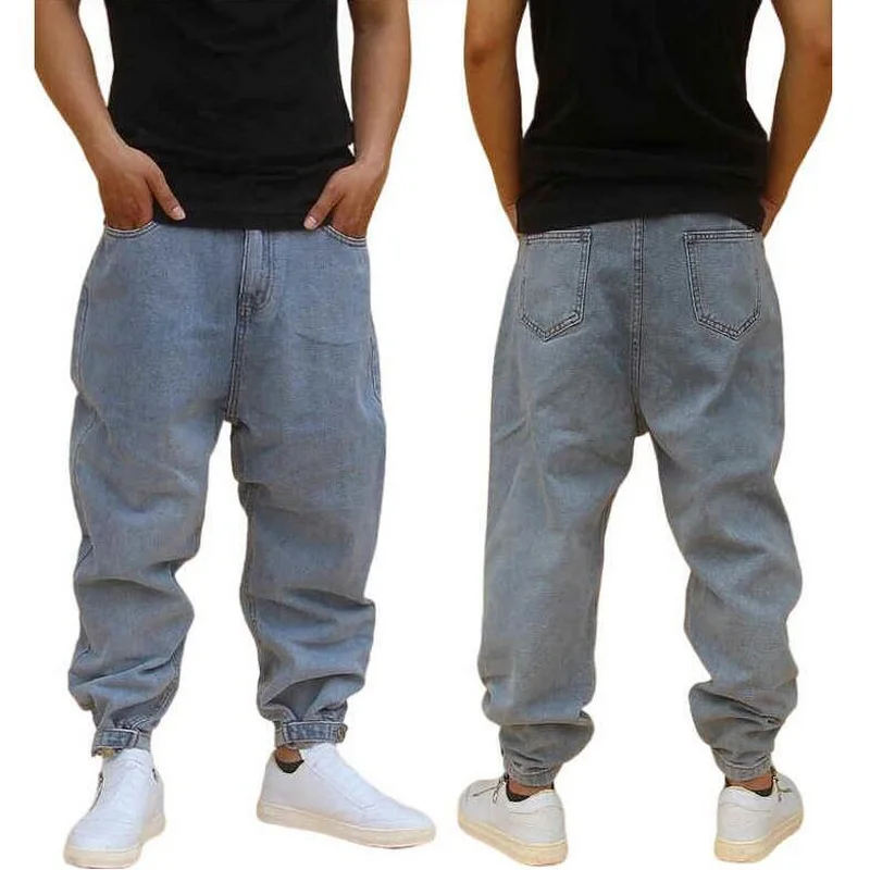 Men's Harlan Jeans Street Loose Jeans  Male Skateboard Pants Drawstring Pants