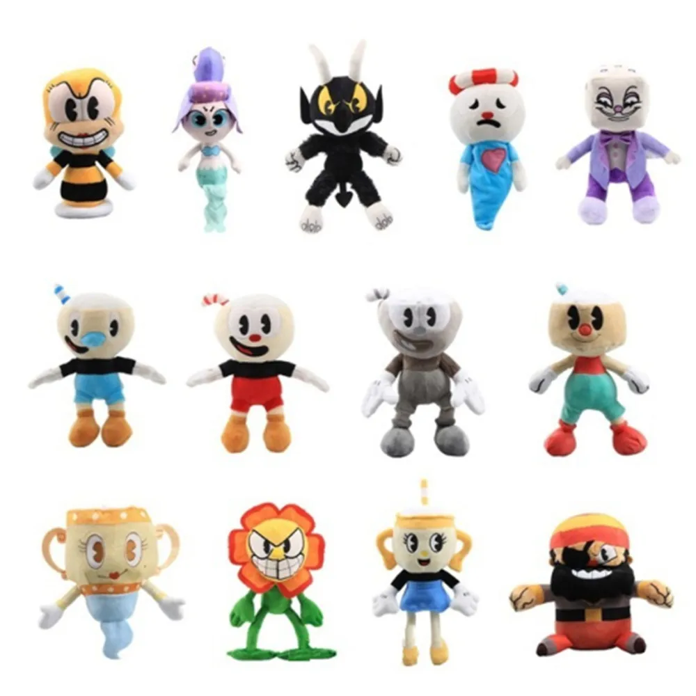 

13 style Cuphead Plush Doll Toys Mugman The Chalice Soft Plush Stuffed Toys Cute Cartoon Doll For Kid Children Christmas Gifts