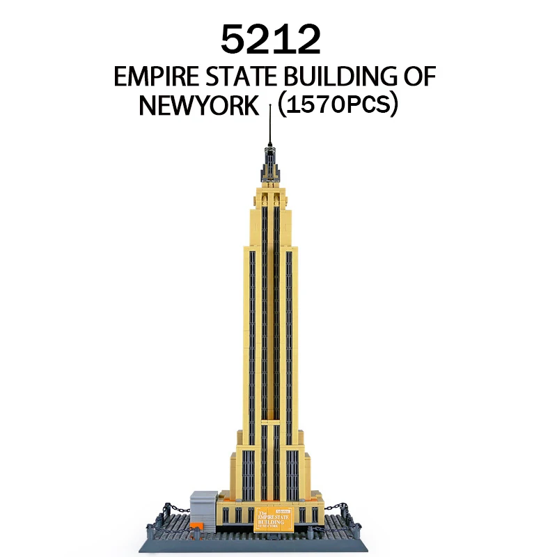 5212 Нью-Йорк популярный Landmark Empire State набор строительных блоков креативный Streetview ABS