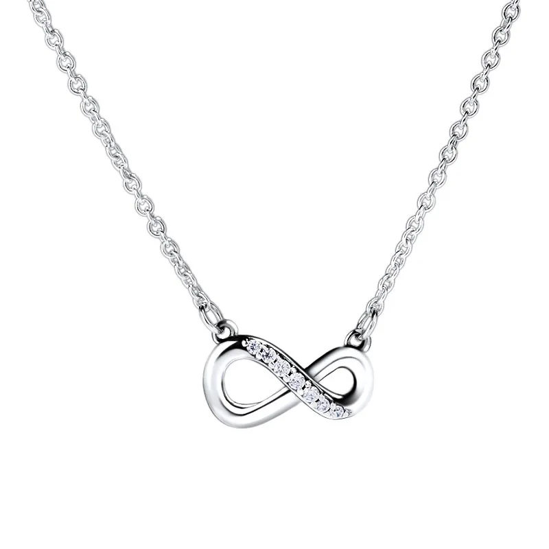 

Ожерелье женское из серебра пробы, со сверкающими кристаллами