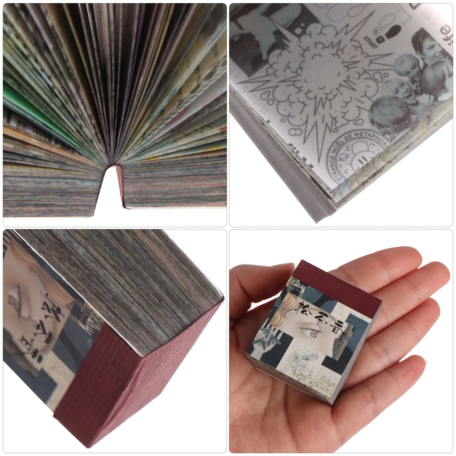 

1095 Pieces Vintage Scrapbook Material Paper Mini Antique Decorative Paper