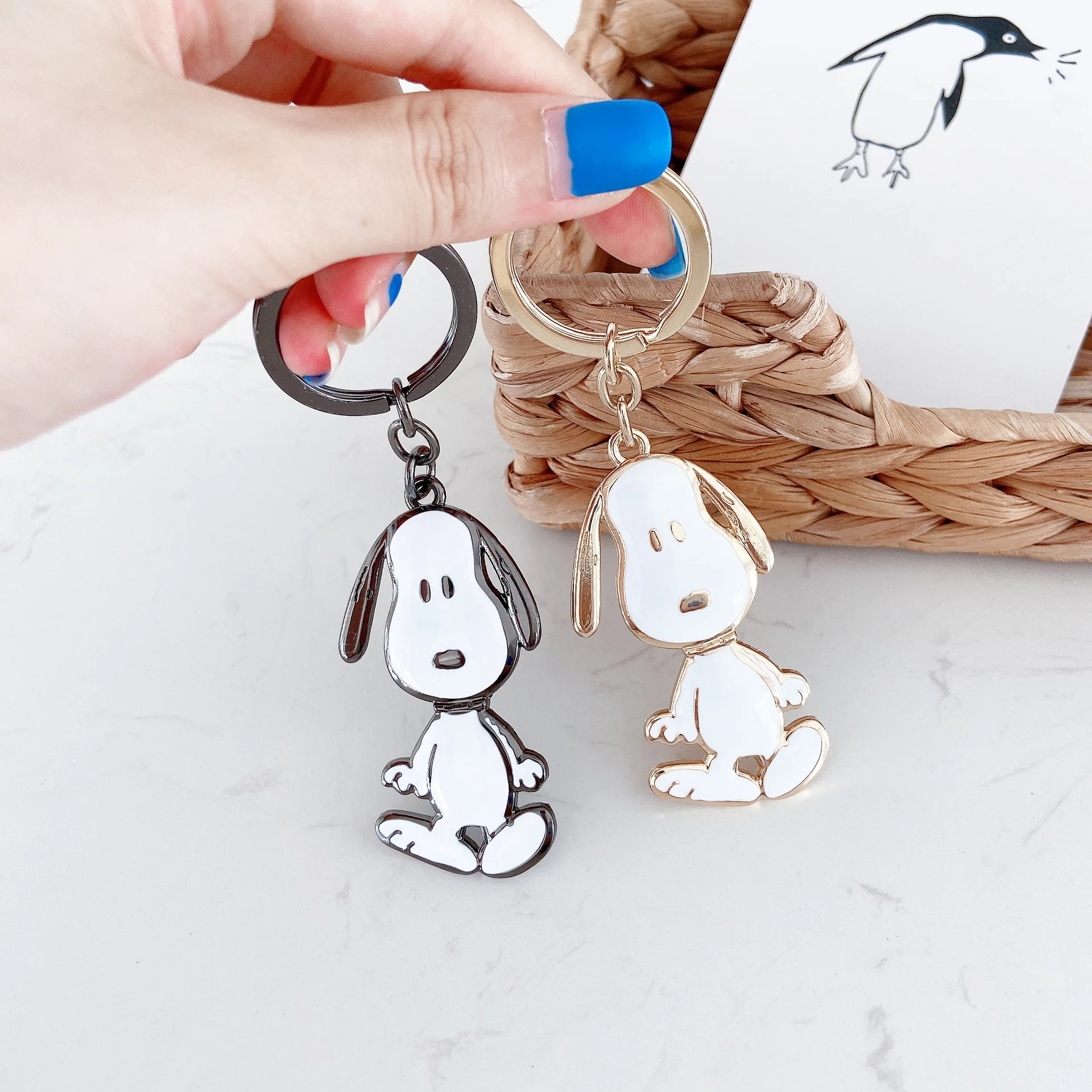 Snoopy Мультяшные брелки из сплава милый брелок для ключей женский очаровательный