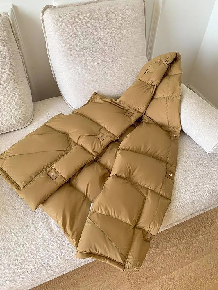 Winter New Vest Down Coat Women Short Thickened Loose Hooded White Duck Down for Women