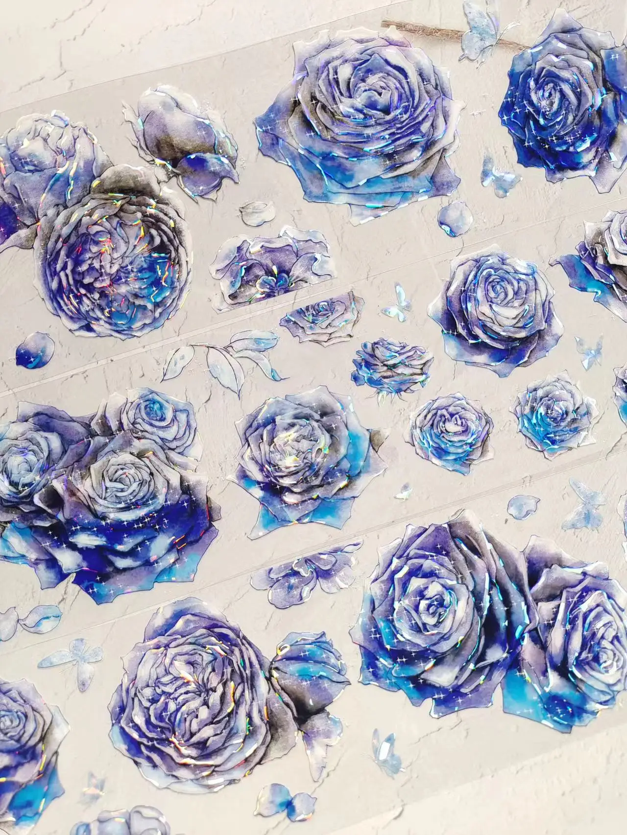 

Винтажная ледяная синяя Роза, Цветочная васи лента для домашних животных для изготовления карт, украшение «сделай сам», скрапбукинг, планировочные наклейки