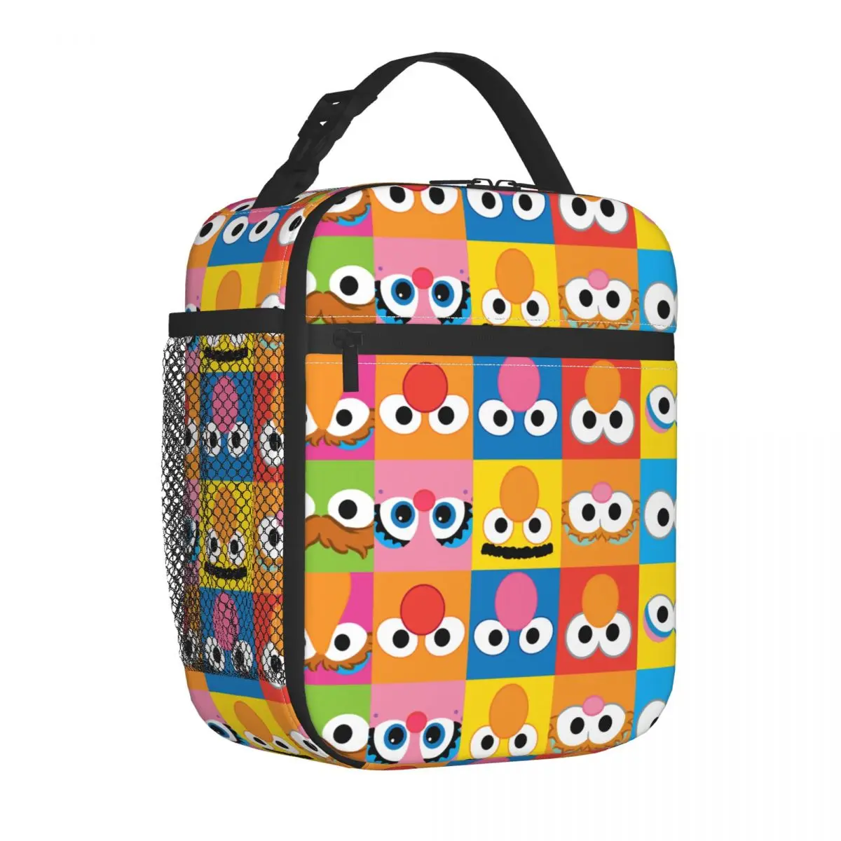 

Sesame Street Character Eyes Pattern Insulated Lunch Bag Leakproof Meal Container Bag Lunch Box Tote College Travel Food Bag