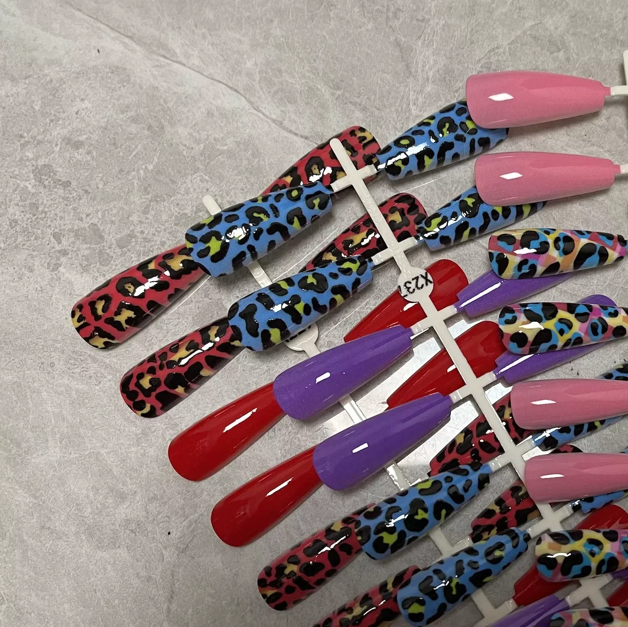 

Long False Nails Tips for Nails Fingernails Acrylic Fake Nails Art Artificial Nails Leopard Design Women Nail Supplies Extension