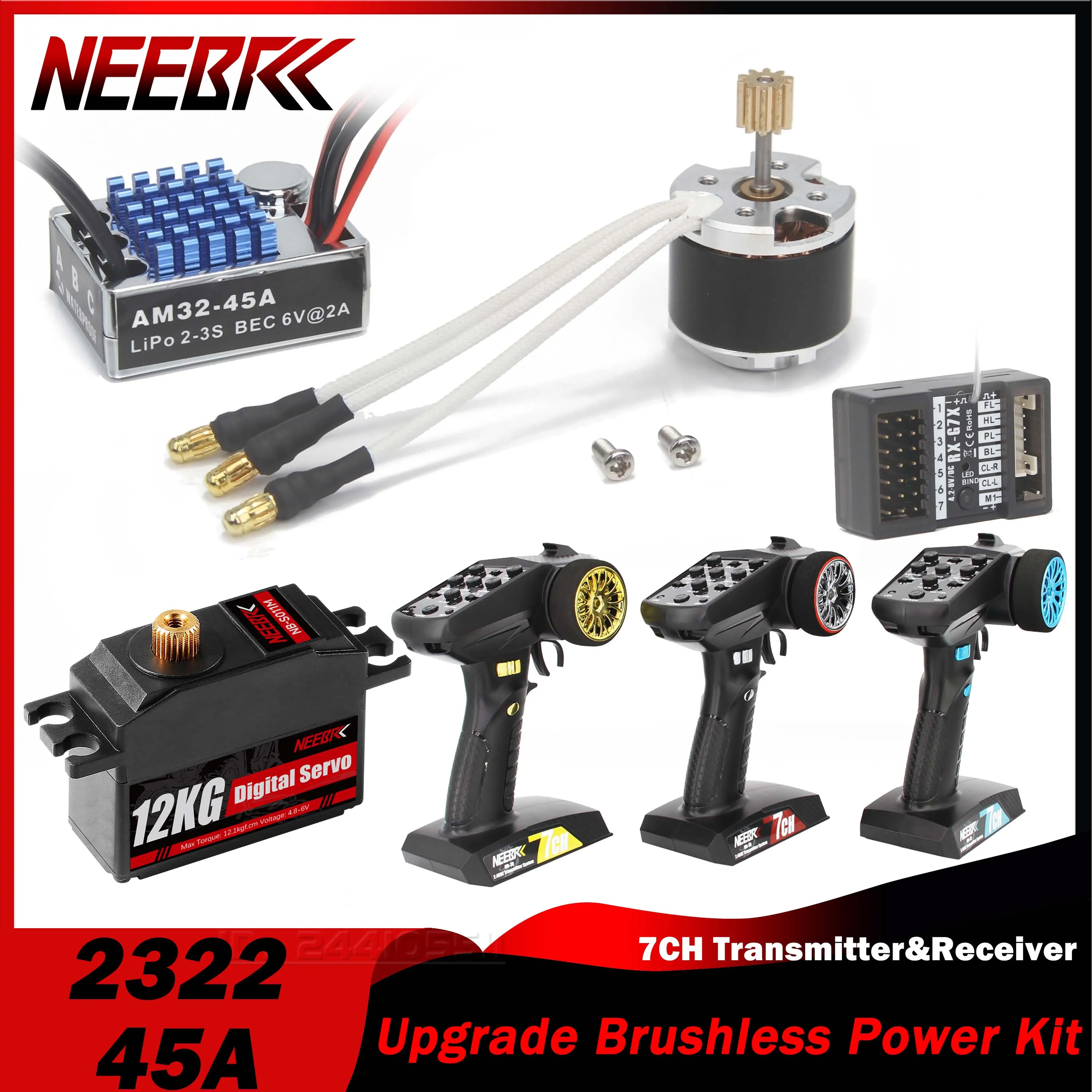 2322 Outrunner Crawler Бесщеточный двигатель 45A ESC 7CH Передатчик Приемник 12 кг Комплект