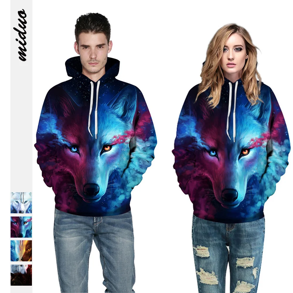 

Dinboa Digital Printing Hooded Sweater Women's Large Couple's Sportswear Hoodie