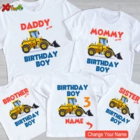 construction family t shirts party birthday boy shirt for matching outfit clothes transportati toddler baby custom kids clothing