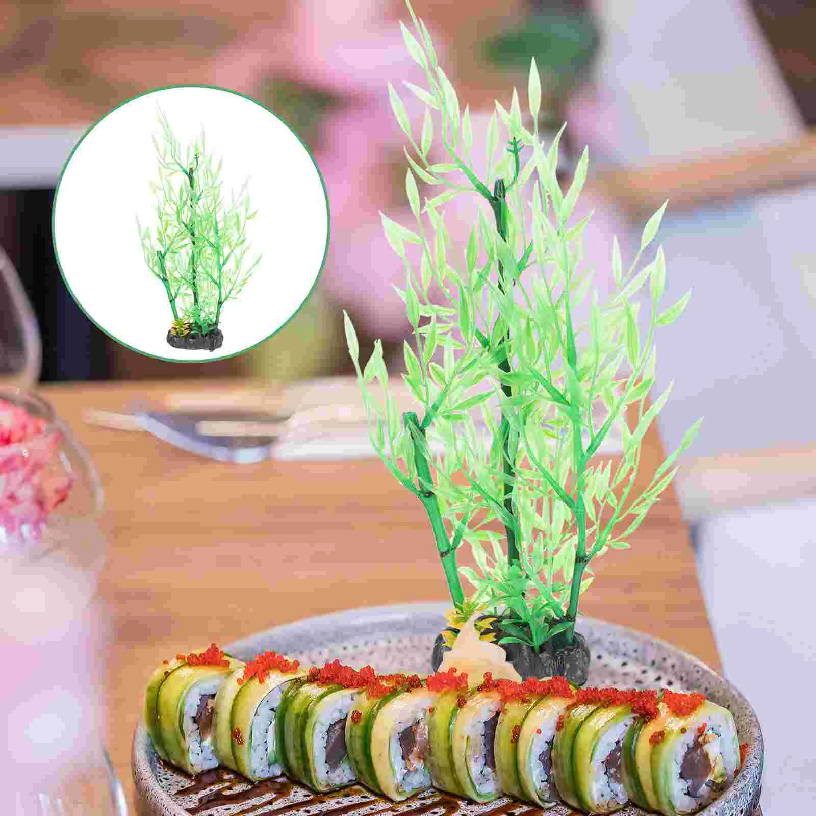 

Plateartificial Sushi Fake Table Japanese Aquatic Flower Aquarium Ornament Flowers Decorations Wedding Decortree Ornaments