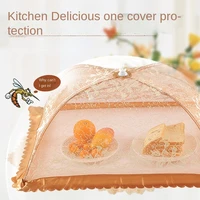 dining table food cover vegetable cover household dust cover foldable hexagonal steel wire vegetable cover food cover