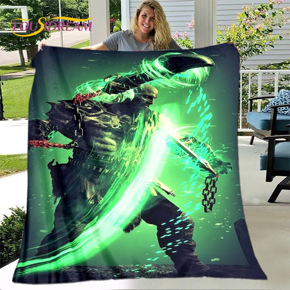 

God of War Game Gamers Soft Plush Blanket,Flannel Blanket Throw Blanket for Living Room Bedroom Bed Sofa Picnic Cover Bettdecke