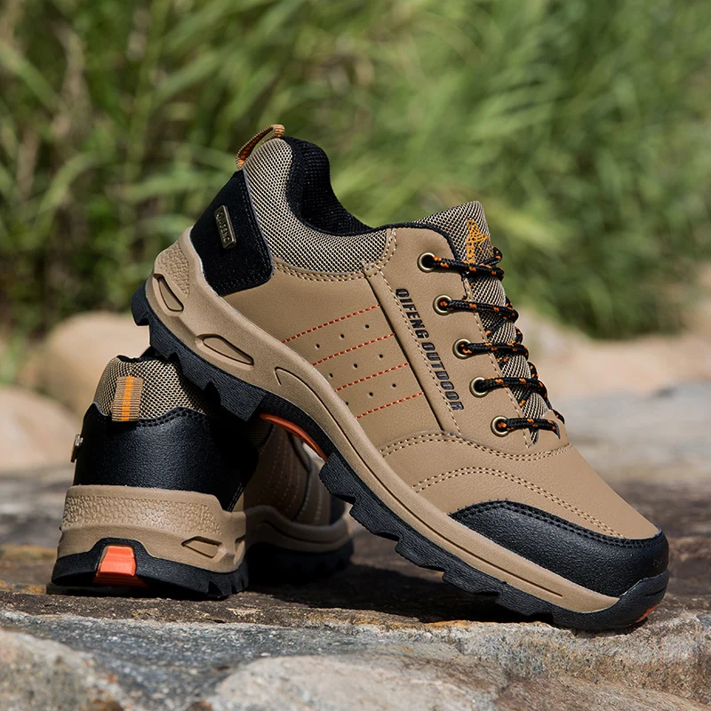 HIKEUP Padded Outdoor Men's Sneakers Breathable Trail Running Shoes Trekking Hiking Male Sports Shoes Tactical Men Shoes