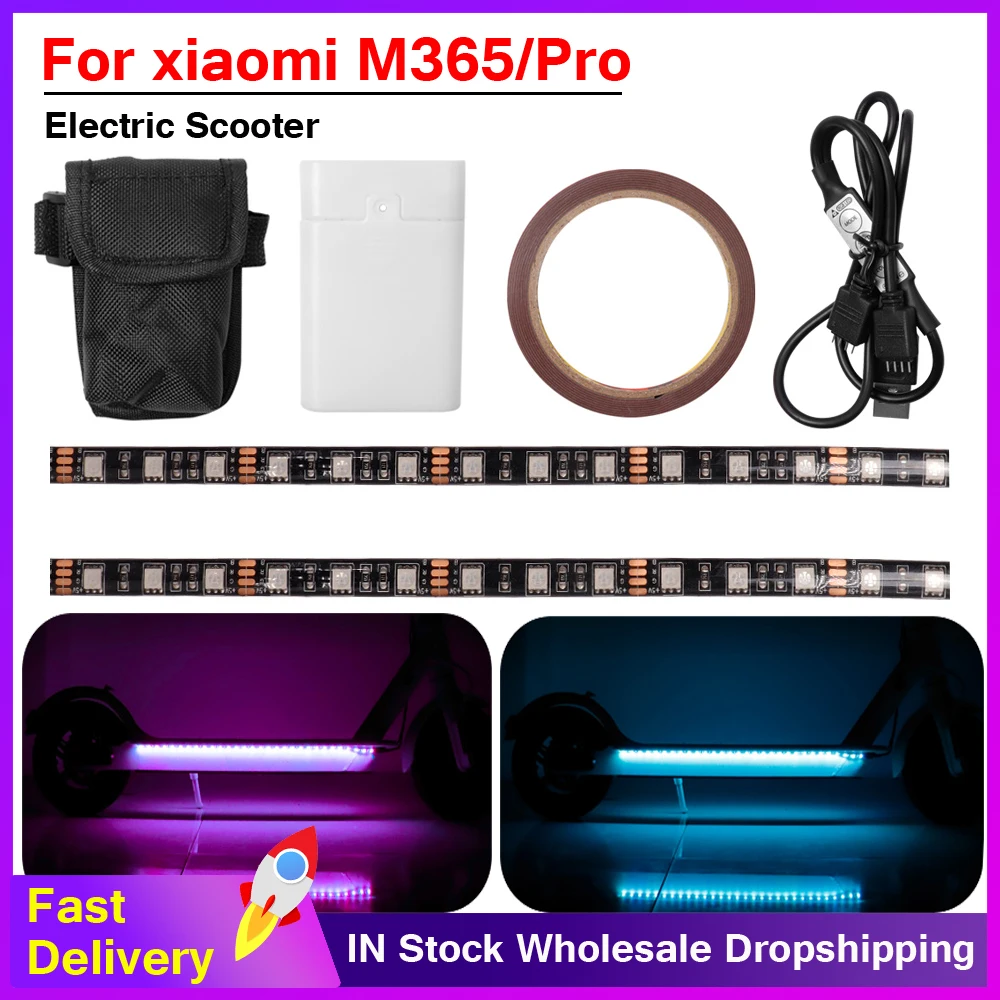 LED Strip Flashlight Bar Lamp For Xiaomi M365/max G30 Electric Scooter Skateboard Night Safety Light Scooter Decorative Lamp