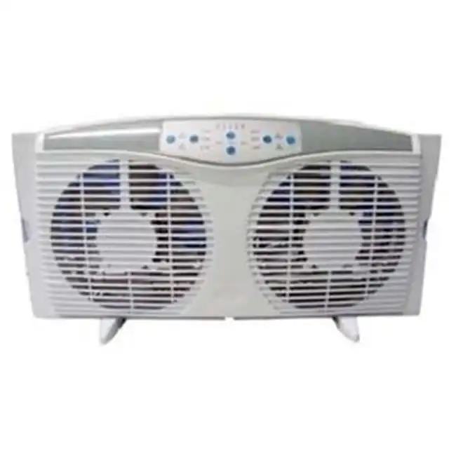 

8" Reversible Twin Window Fan with Thermostat, bathroom exhaust fan ,
