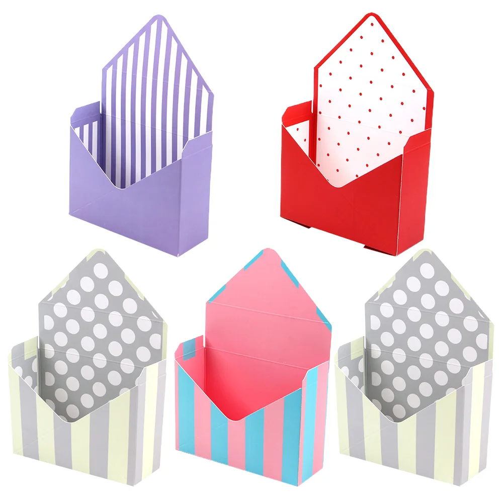 

1 Set 5 Pcs Envelope Flower Boxes Store Decorative Flower Baskets Flower Boxes