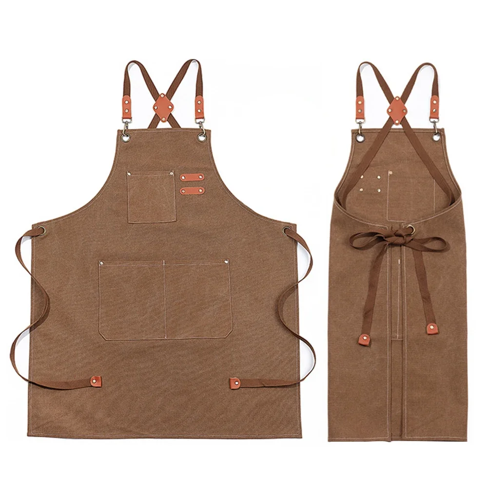 

Фартук унисекс из искусственного холста с карманом