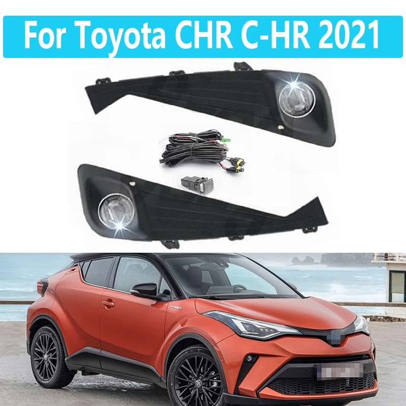 

Светодиодный ные дневные ходовые огни для Toyota CHR 2021, противотуманные фары, провода, Реле переключения, бампер, сборка вождения, автозапчасти