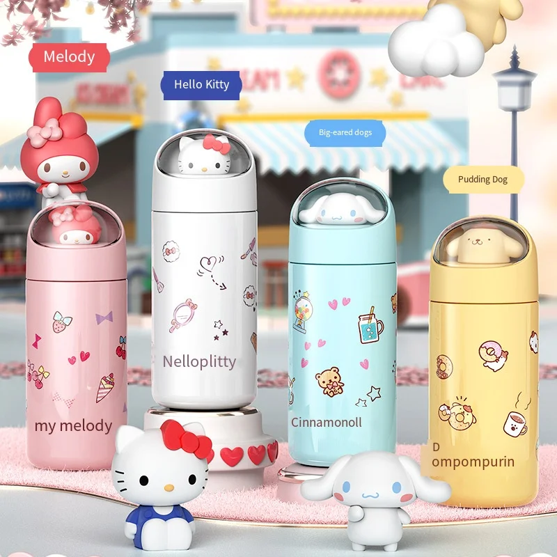 

Sanrio Hello Kitty My Melody Cinnamoroll 350mL Girls Face Value Cup Cute Student Water Cup Stainless Steel Thermos Cup