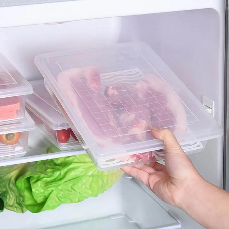 

S/L Storage Box Transparent Vegetables With Lid 1Pcs Airtight Container