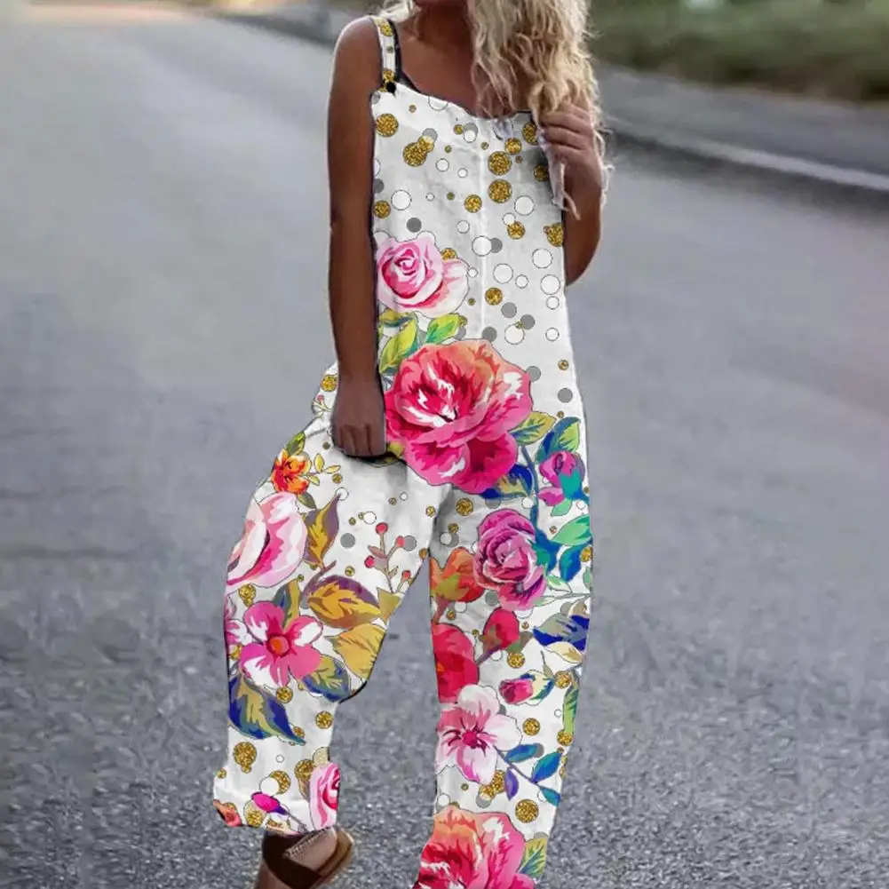 

Overalls Fashion Wide Leg Full Length Women Romper Backless Summer Romper Comfortable Daily Clothes