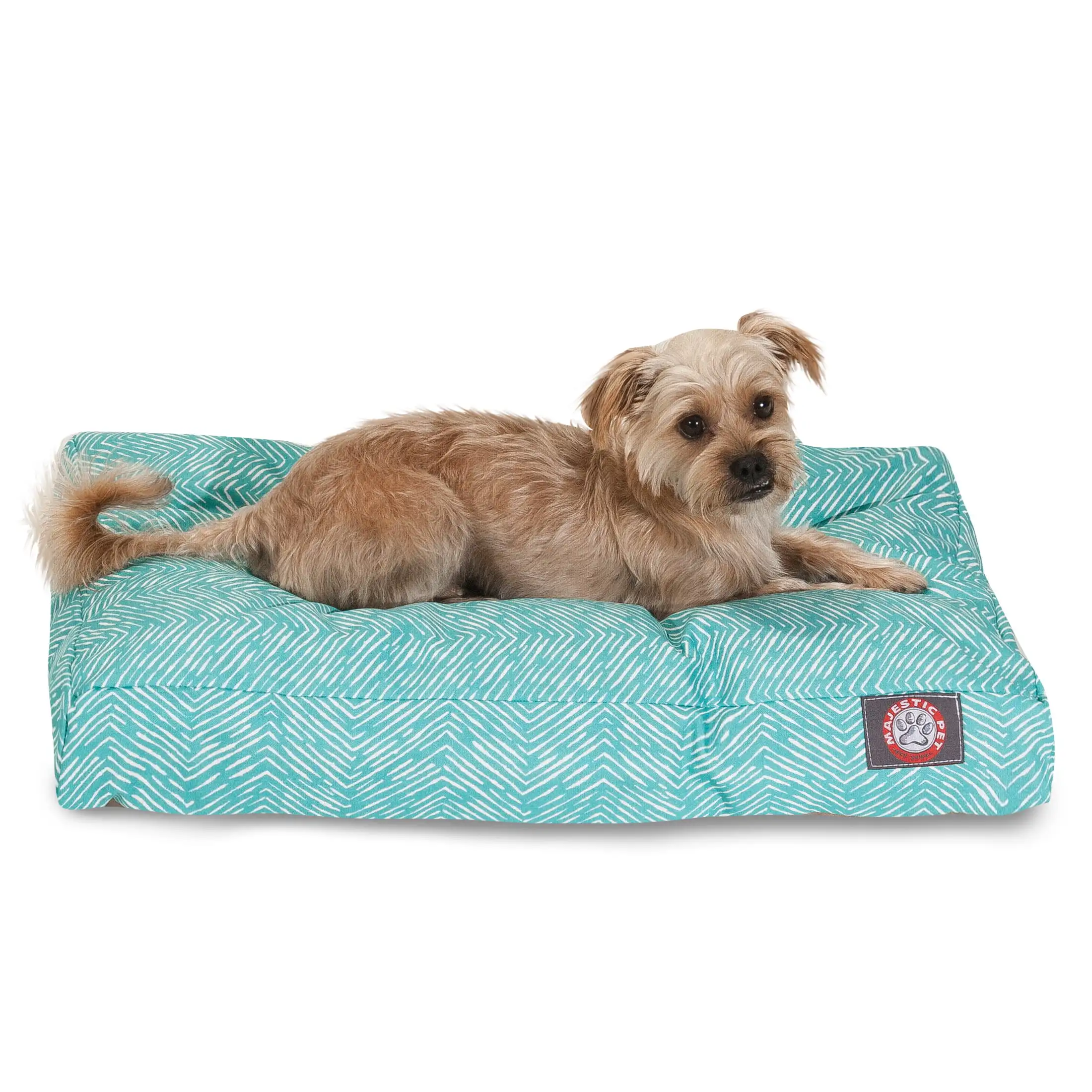 

HMTX | South West Rectangle Pet Bed for Dogs, Removable Cover, Teal, Small