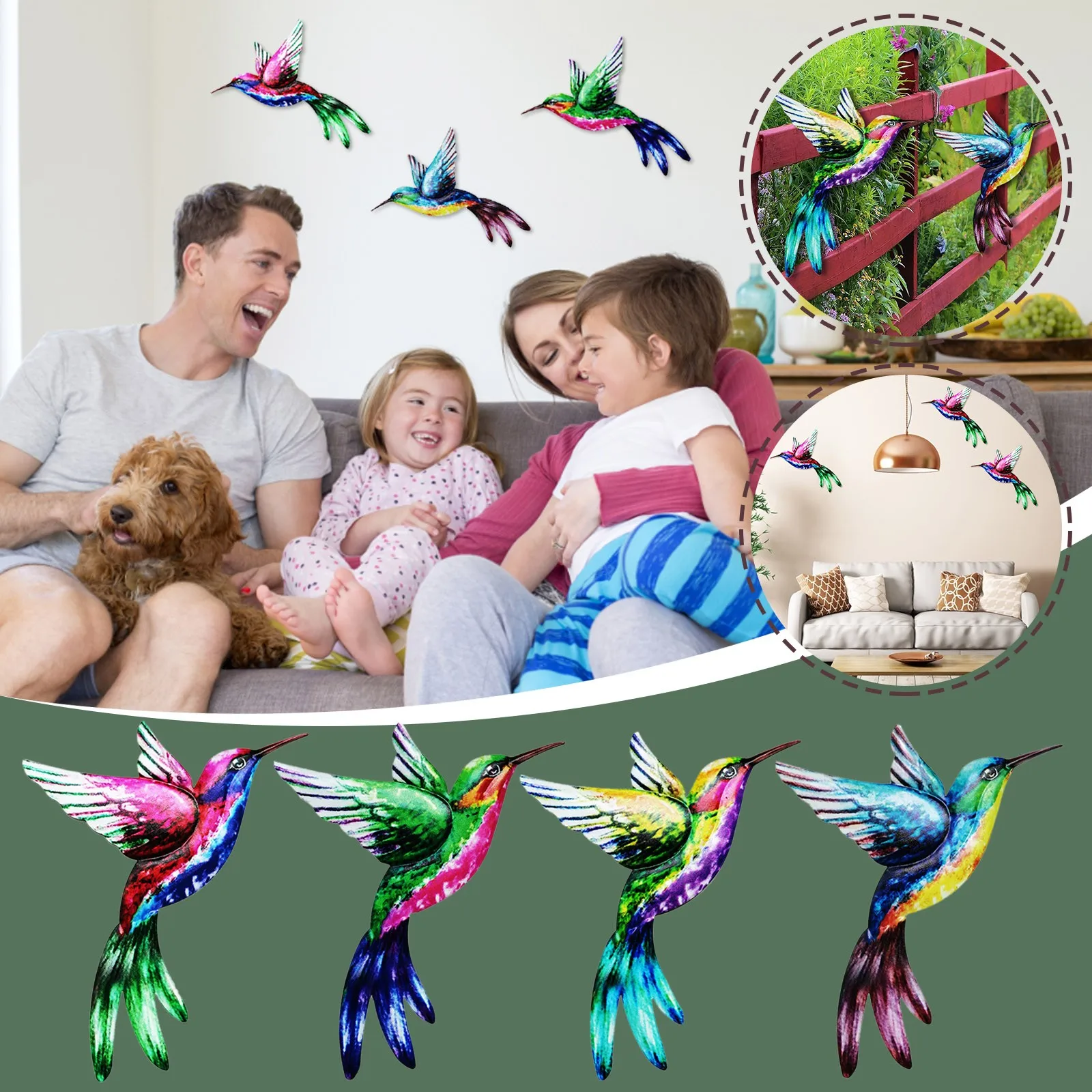 

Художественный Настенный декор Hummingbird, металлическое настенное украшение ручной работы, уличное внутреннее украшение для кухни, гостиной, ...