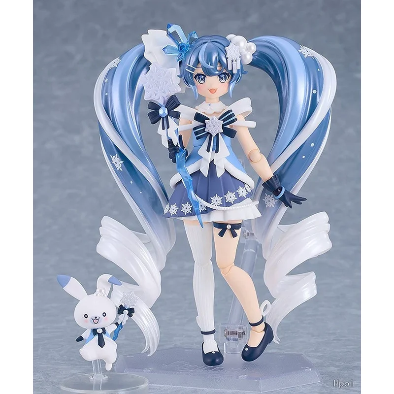 Фото Оригинальная фигурка Good Smile Figma # 669 Снежная Мику: Кристальная снежная версия Подвижная фигурка Max Factory Хацунэ Мику, аниме-модель, подарок №5