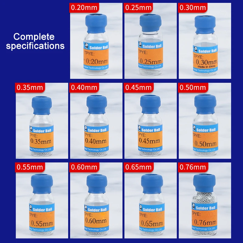 

Mechanic 1 Bottle Bga Reballing Balls 0.2/0.25/0.3/0.35/0.4/0.45/0.5/0.55/0.6/0.65/0.76mm Bga Rework Repair Solder Ball Leaded